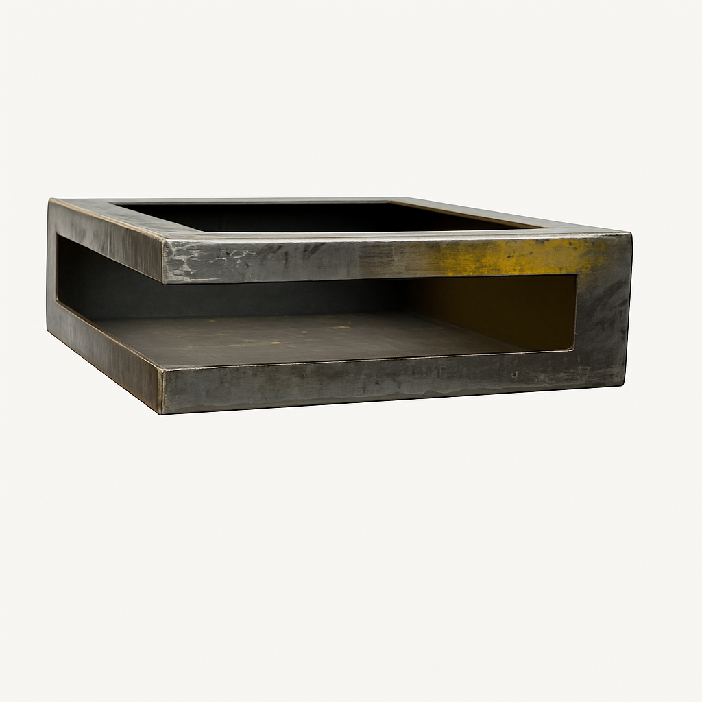 Premium Steel Modern Fire Pit - Fully Built  | Wood-burning or Gas Option | Unique Outdoor Fireplace | Custom Sizes Available | Made in USA