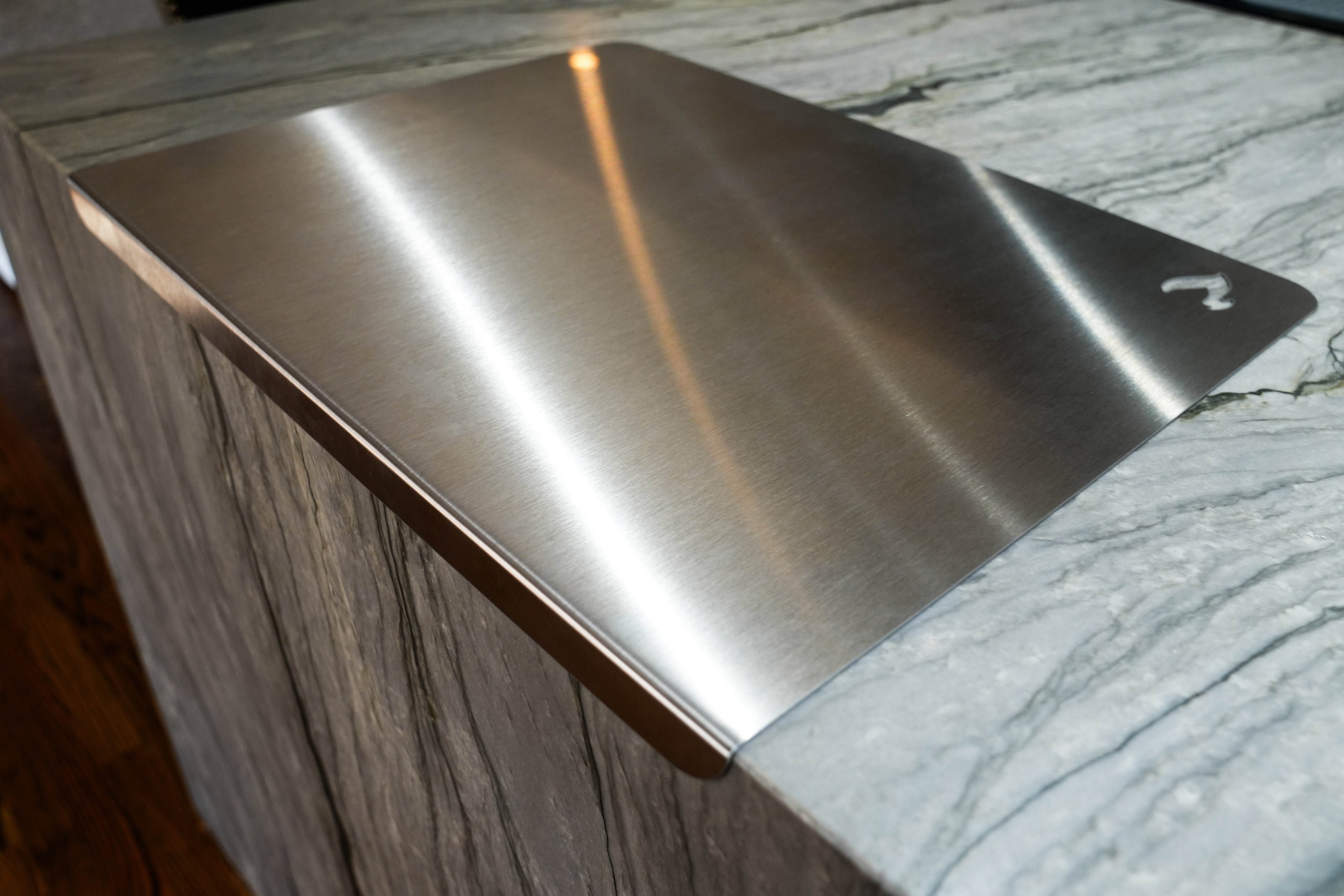 Stainless Steel Cutting Board Brushed Metal Anti-Slip - Hygienic Kitchen Essential (Heavyweight Series)