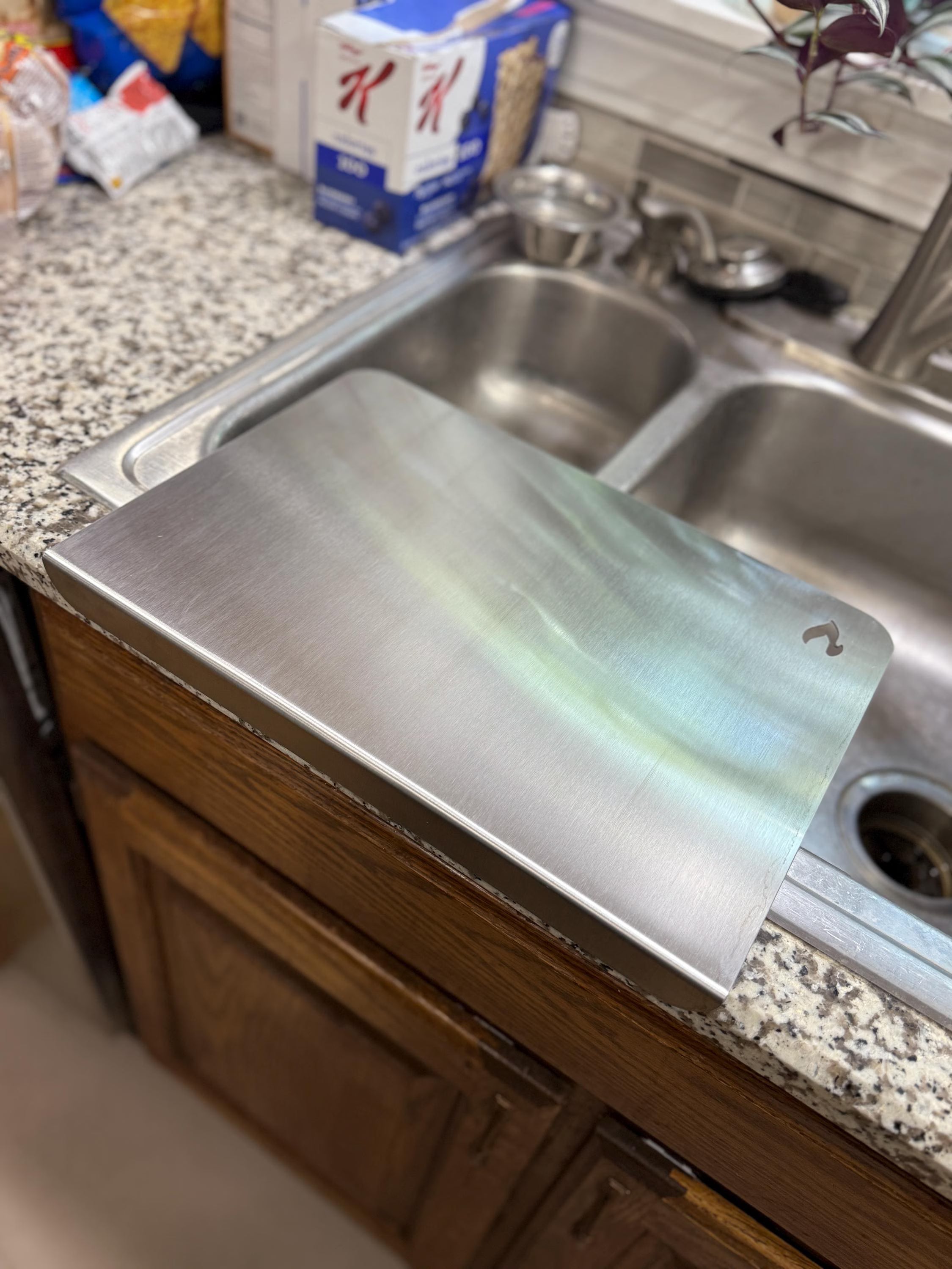 Stainless Steel Cutting Board Brushed Metal Anti-Slip - Hygienic Kitchen Essential (Heavyweight Series)