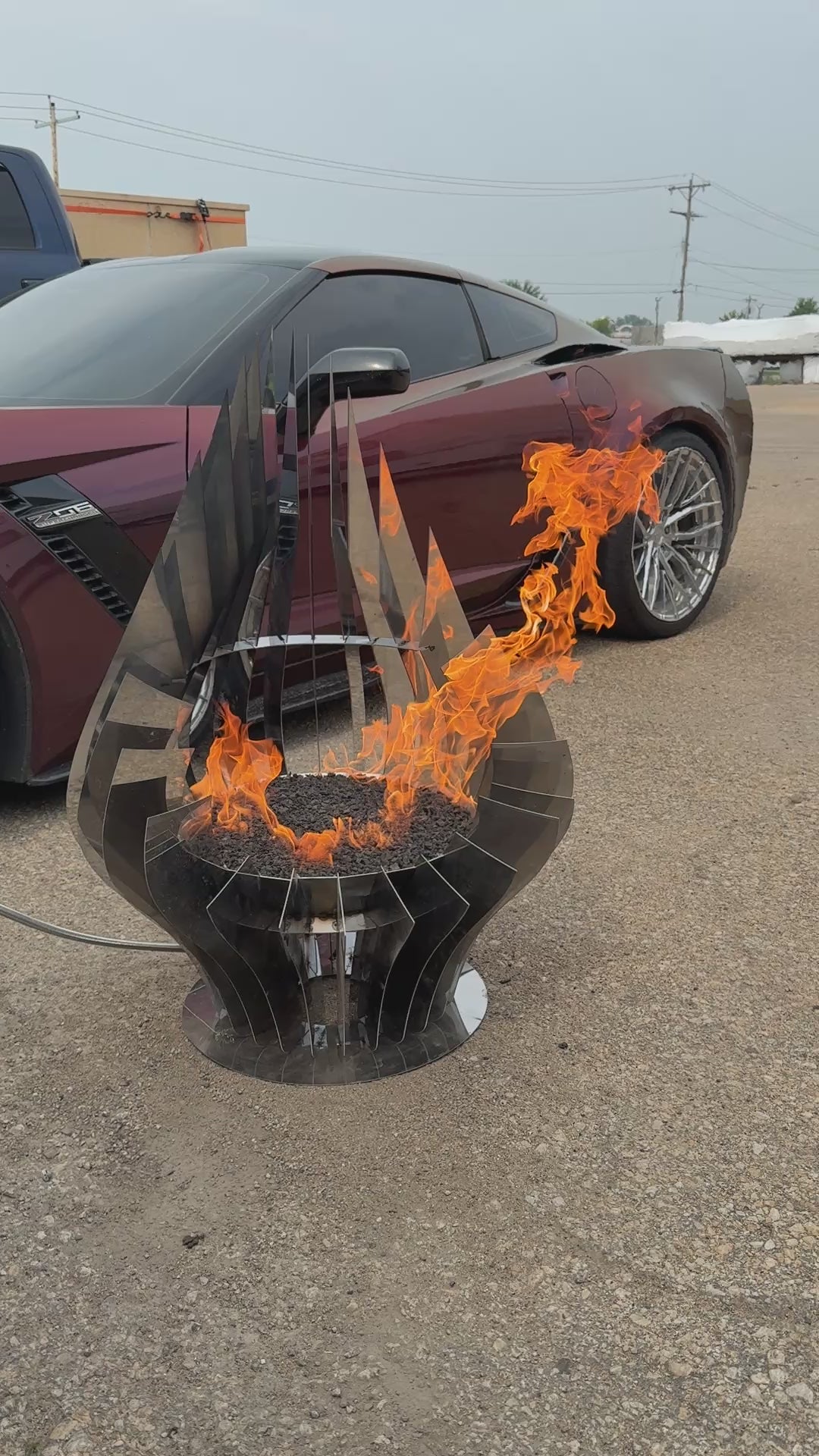 Premium Steel Modern Fire Pit - DIY Kit  |  Wood-burning or Gas Option  |  Unique Outdoor Fireplace | Custom Sizes Available